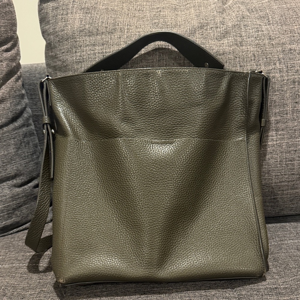 Allsaints Forest Green leather Shoulder Bag